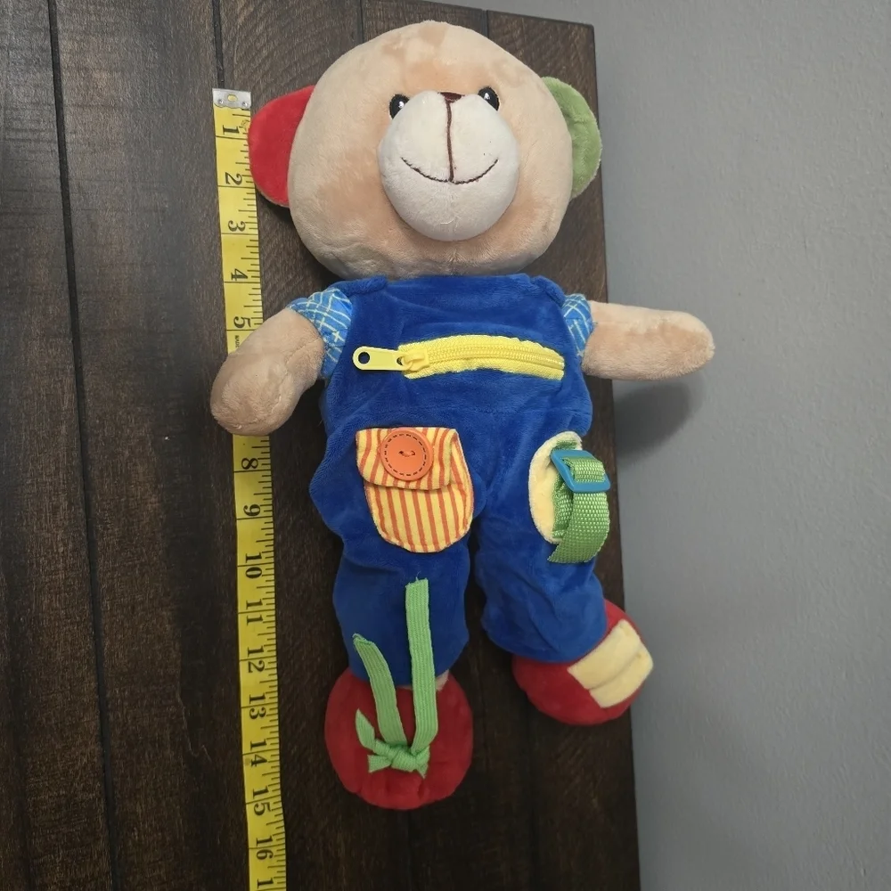 Linzy Learn To Dress Teddy Bear Educational Plush Stuffed Animal Toy